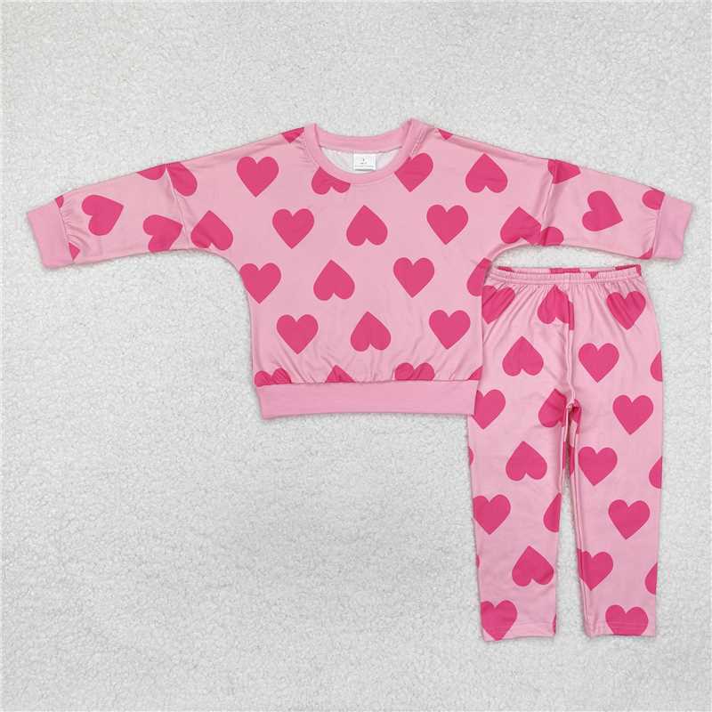 Sibling Baby Girls Valentines Shirt Top Pants Outfits Suits C11.4