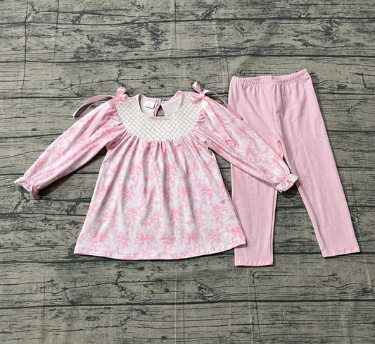Sample GLP3285 Cute Baby Girls Pink Flowers Tunic Legging Pants Clothes Sets