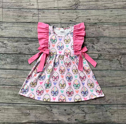 Sample GSD3537 Cute Baby Girls Sleeveless Colorful Hearts Eggs Easter Bows Knee Length Dresses