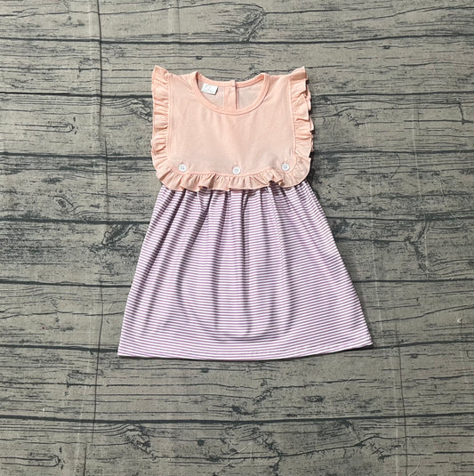 Sample GSD3559 Cute Baby Girls Sleeveless Lavender Stripe Knee Length Dresses