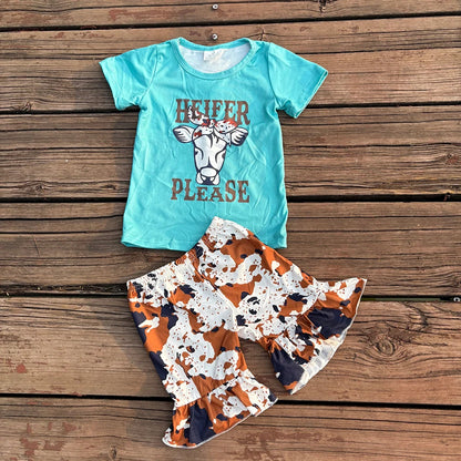 Sibling Baby girls cowgirls summer shirts shorts western outfits sets 8.11