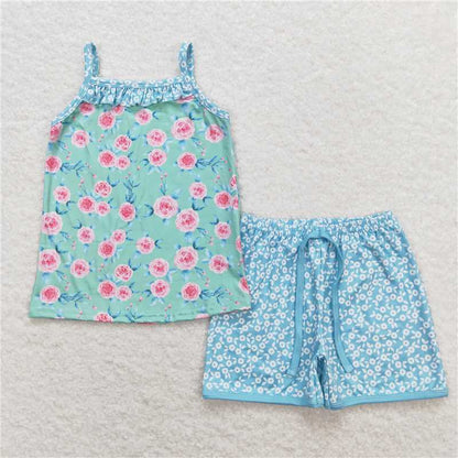 Baby Girls Sibling Straps Top Shorts Summer Clothes Sets
