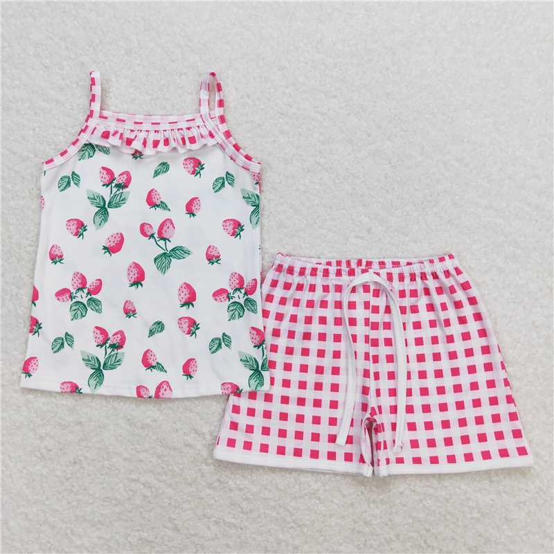 Baby Girls Sibling Straps Top Shorts Summer Clothes Sets
