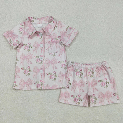 6 Colors Western Girls Boys Button Up Pajamas Sets 8.11