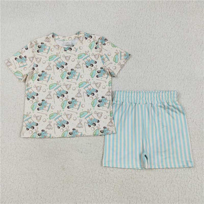 Sibling Baby Girls Colorful Stripe Floral Shirt Short Summer Clothes Sets 6.6