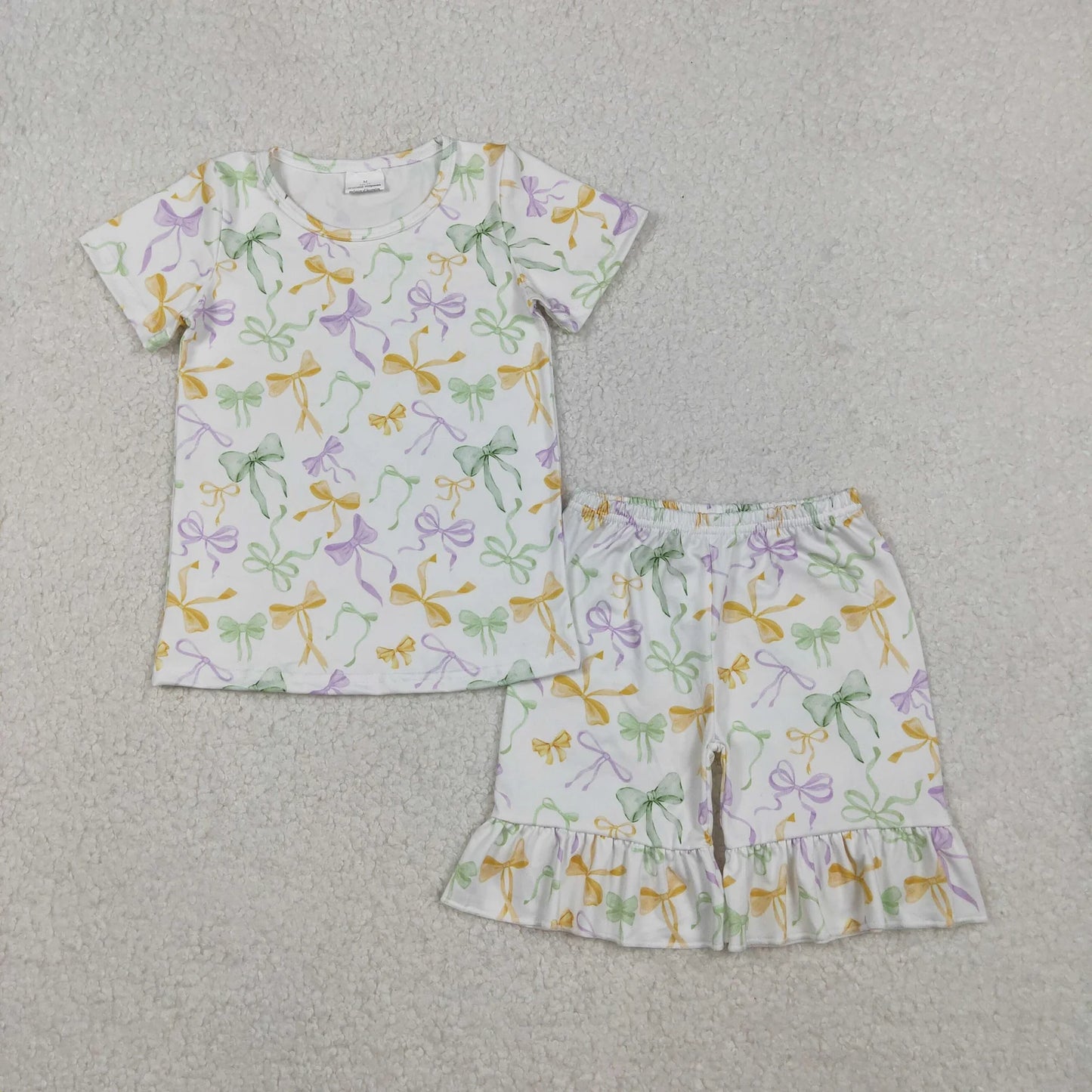 Mama and Me Mardigras Bows Yoga Active Shorts Bottoms C11.11