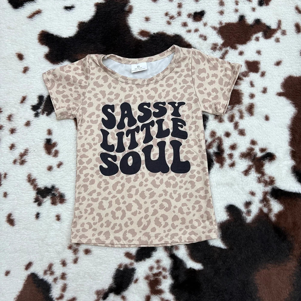GT0184 Baby Girls Little Sassy Soul Short Sleeve Shirts Tops