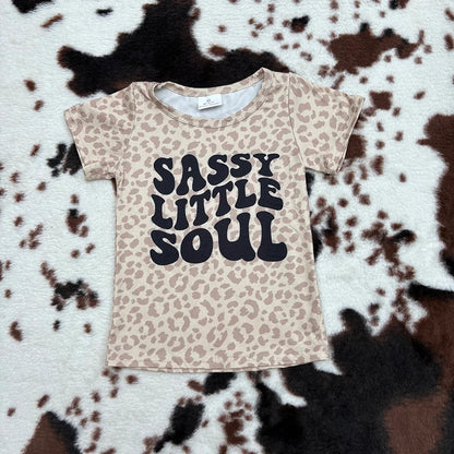 GT0184 Baby Girls Little Sassy Soul Short Sleeve Shirts Tops