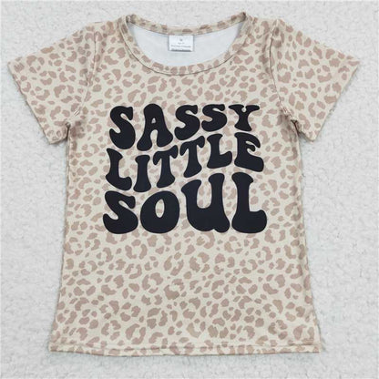 GT0184 Baby Girls Little Sassy Soul Short Sleeve Shirts Tops