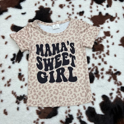 GT0185 Baby Girls Mama's Sweet Girl Short Sleeve Shirts Tops