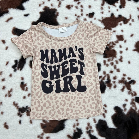 GT0185 Baby Girls Mama's Sweet Girl Short Sleeve Shirts Tops