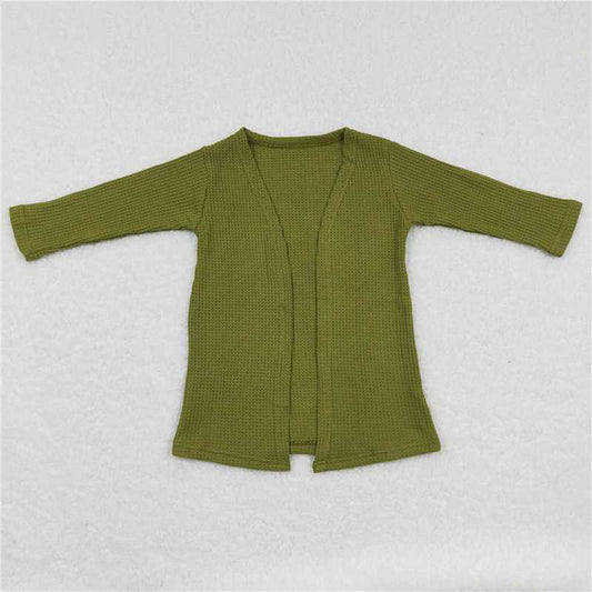 GT0244 Green long sleeve cardigan top