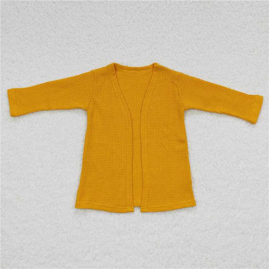 GT0246 Yellow long sleeve cardigan top