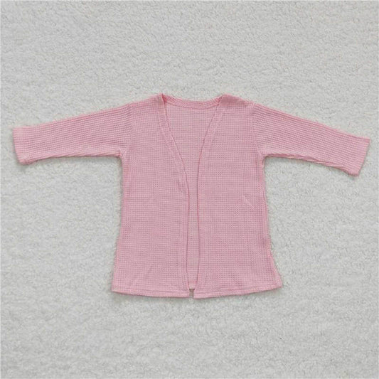 GT0249 Light pink long sleeve cardigan top