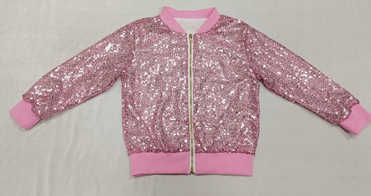 GT0541 Baby Girls Shiny Pink Sequin Jacket Coat Pre order