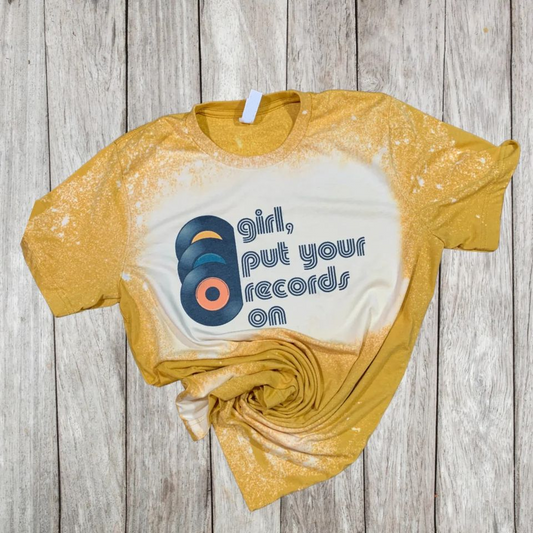 GT0553Adult Women Put Your Records Short Sleeve Tee Shirts Tops Preorder