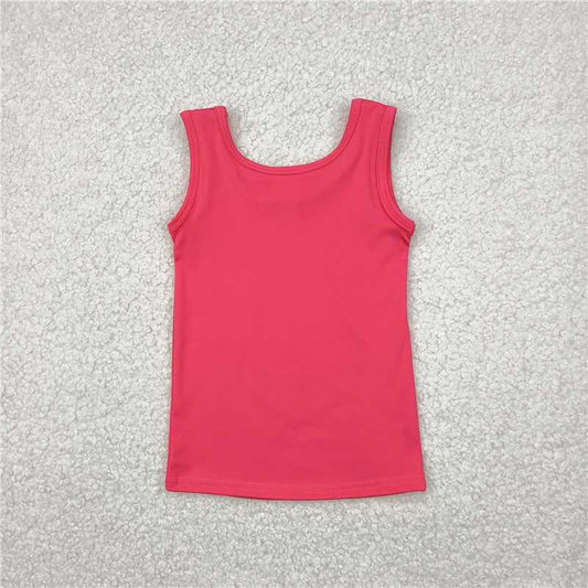 RTS GT0991 Baby Girls Pink Sleeveless Yoga Tee Shirts Vests Comfortable Breathable Cotton Top for Infants