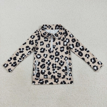 Sibling Baby Girls Flowers Bows Pockets Zipper Yoga Active Pullovers Top C9.1