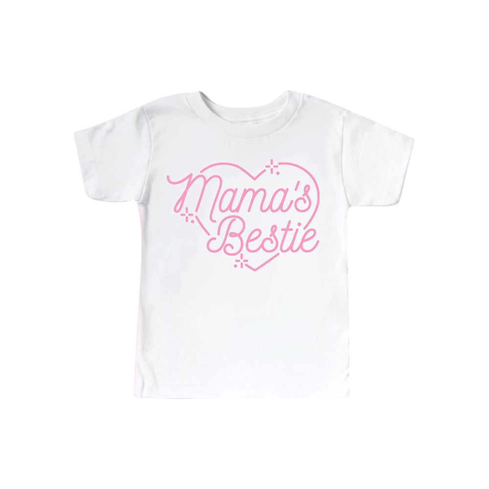C12.12 GT1565 Baby Girls Short Sleeve Mama's Bestie Hearts T-shirts Top Preorder