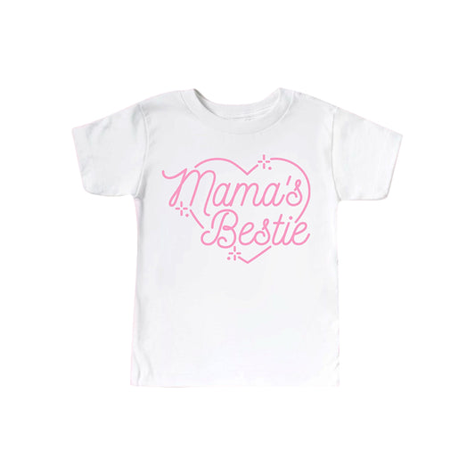 C12.12 GT1565 Baby Girls Short Sleeve Mama's Bestie Hearts T-shirts Top Preorder
