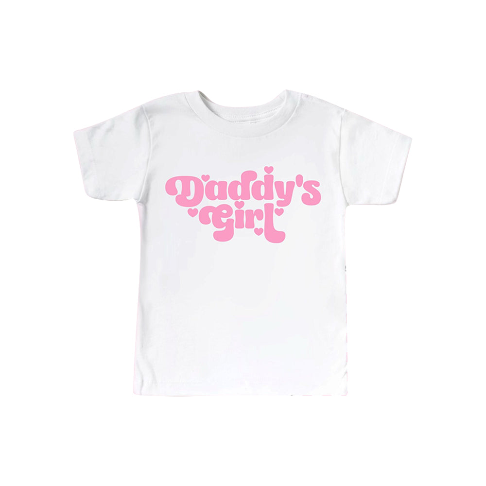 C12.12 GT1566 Baby Girls Short Sleeve Daddy's Girl Hearts T-shirts Top Preorder