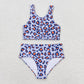 S0229 Leopard pink swimsuit for girls
