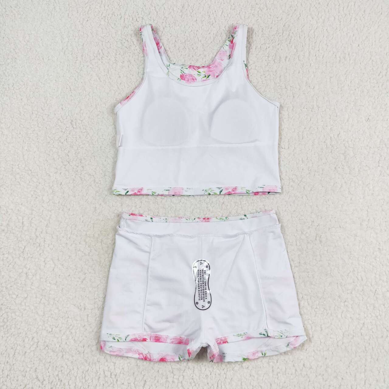 GSD0994 Baby Girls Summer Pink Flowers Top Skirts Active Wear Clothes Set