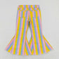 P0332 pink blue and yellow striped denim trousers