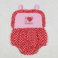 SR0990 I love my mommy Embroidery Love Pink Lace polka dot red vest onesie