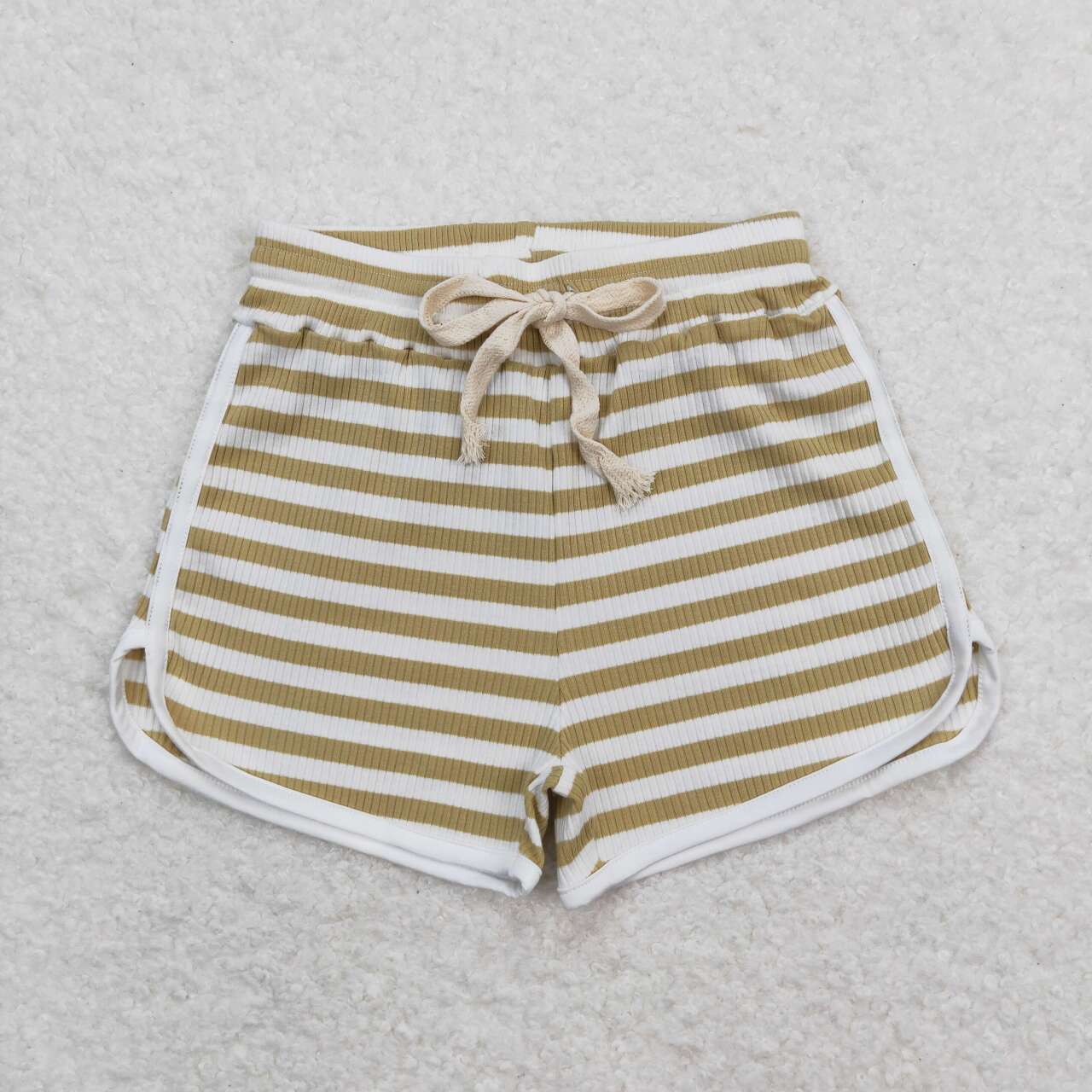 SS0329 Striped brown and green shorts