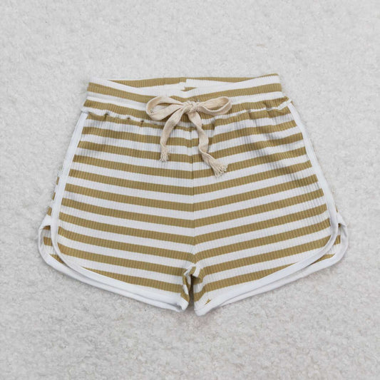 SS0329 Striped brown and green shorts