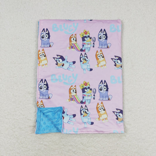 BL0130 Cartoon dog pink baby blanket