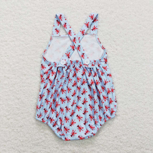 SR0746 Crayfish polka dot blue vest jumpsuit