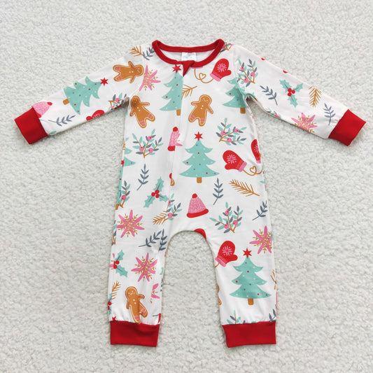 Sibling Baby Kids Trees Snowflake Top Pants Christmas Pajamas Sets Zipper Footie Rompers C9.30