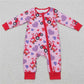Plaid Love Truck Tractor Red Long Sleeve Pink Pants Suit Combination