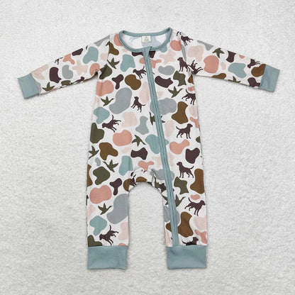 Sibling Bamboo Baby Infant Boys Western Camo Fall Zip Rompers 5.20