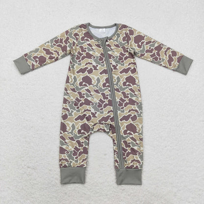 Sibling Bamboo Baby Infant Boys Western Camo Fall Zip Rompers 5.20