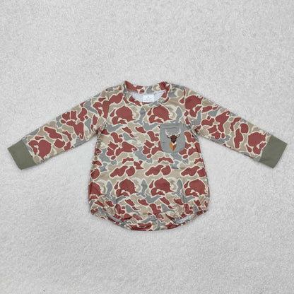 Sibling Baby Boys Long Sleeve Pockets Ducks Deer Hunting Camo Rompers C12.6