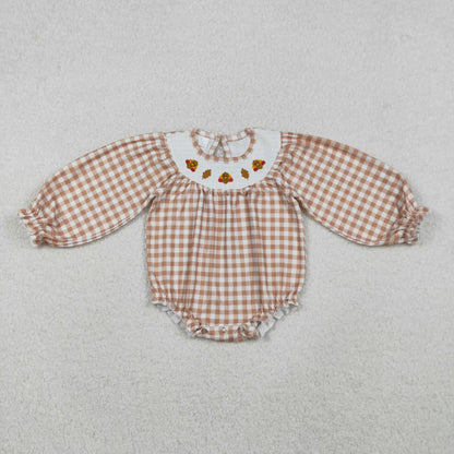Sibling Smocked Baby Girls Thanksgiving Turkey Bows Ruffle Rompers Dresses C11.1