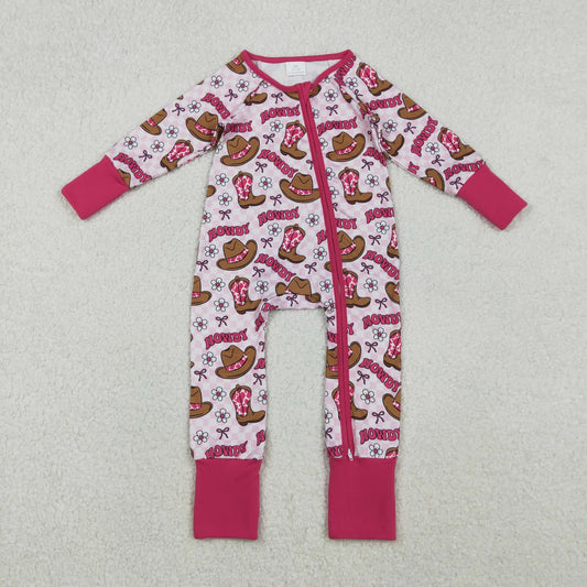 Sibling Baby Boys Girls Hats Bows Western Pants Pajamas Sets Zipper Rompers C11.4