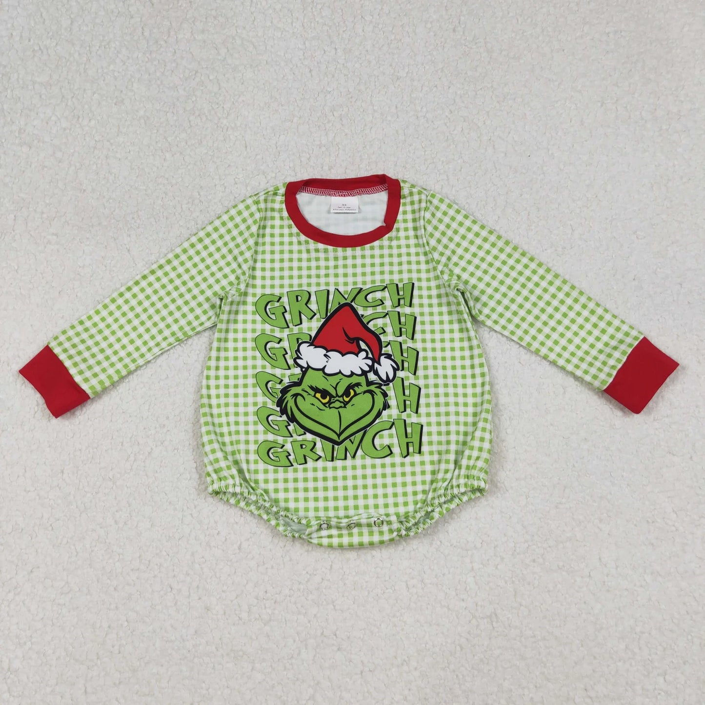 Sibling Baby Boys Girls Long Sleeve Grin Christmas Checked Rompers C10.25