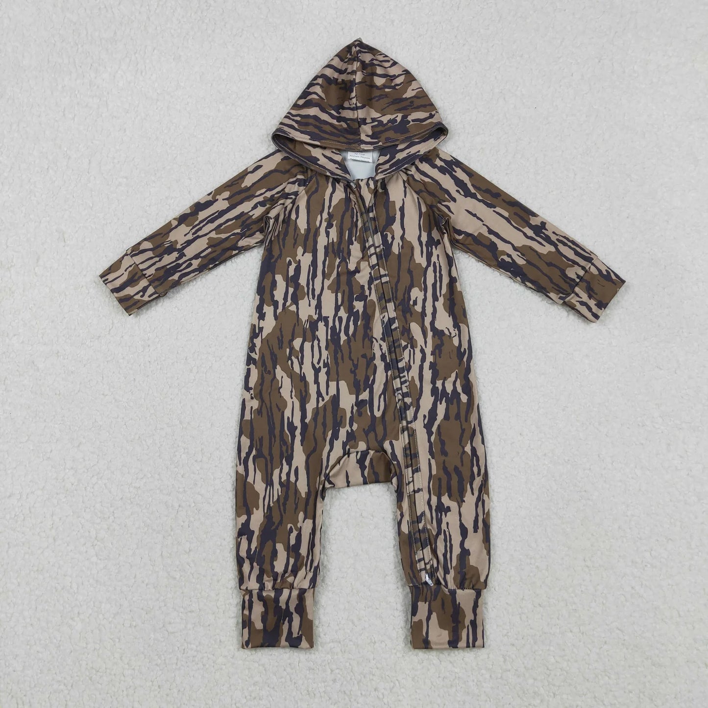 Sibling Baby Boys Southern Camo Hoodie Two Way Zip Convertible Rompers C11.25