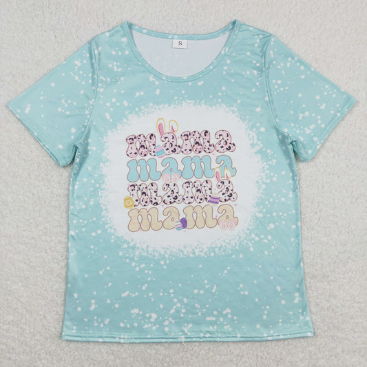 GT0449 Adult female mama Easter Egg Blue short sleeve top