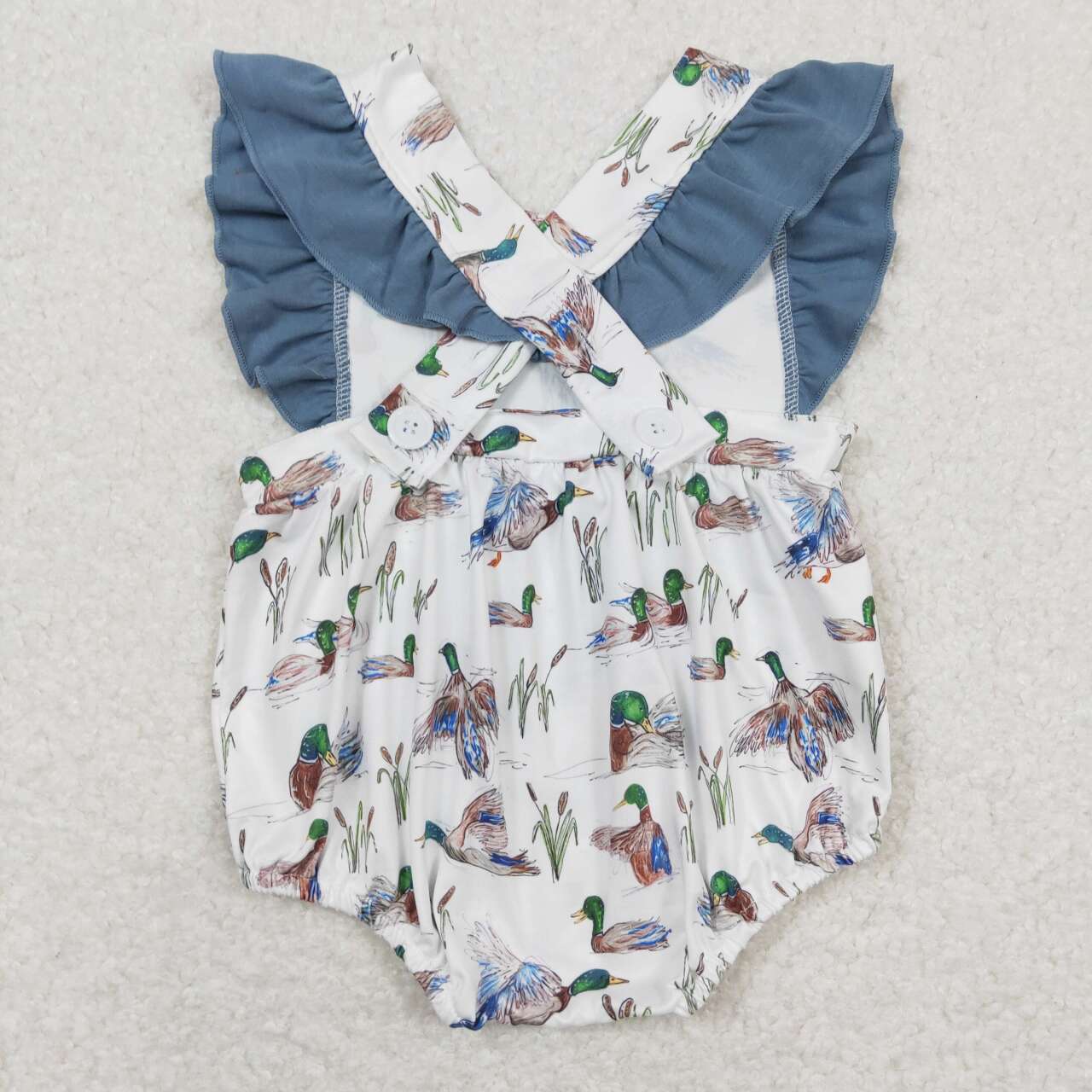 SR0893 Duck lace blue and white tank top onesie