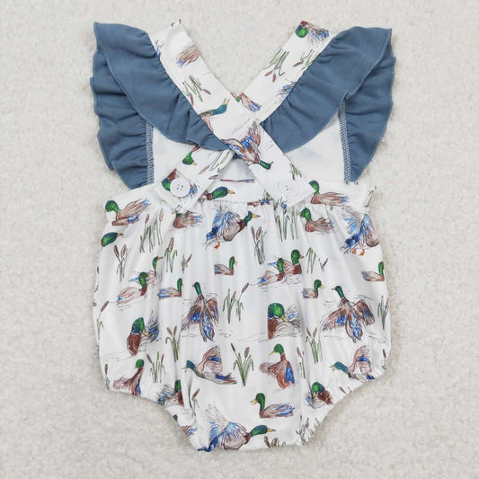 SR0893 Duck lace blue and white tank top onesie