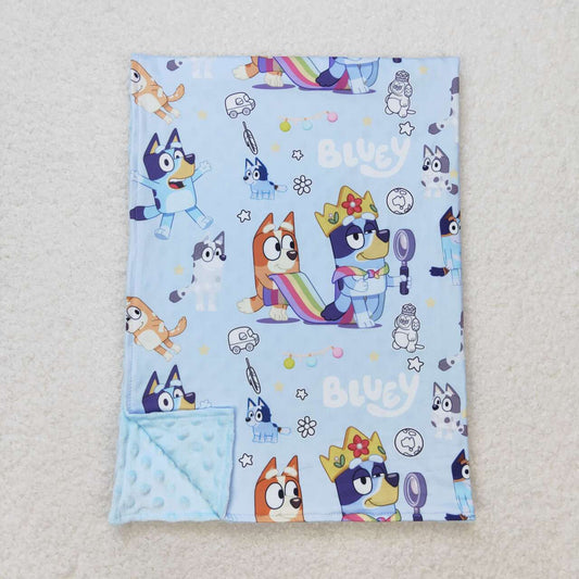 BL0131 Cartoon dog blue baby blanket