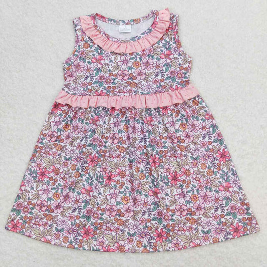 GSD0935 Flower pink lace sleeveless dress