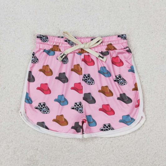 SS0243 Baby Girls Pink Hats Western Shorts