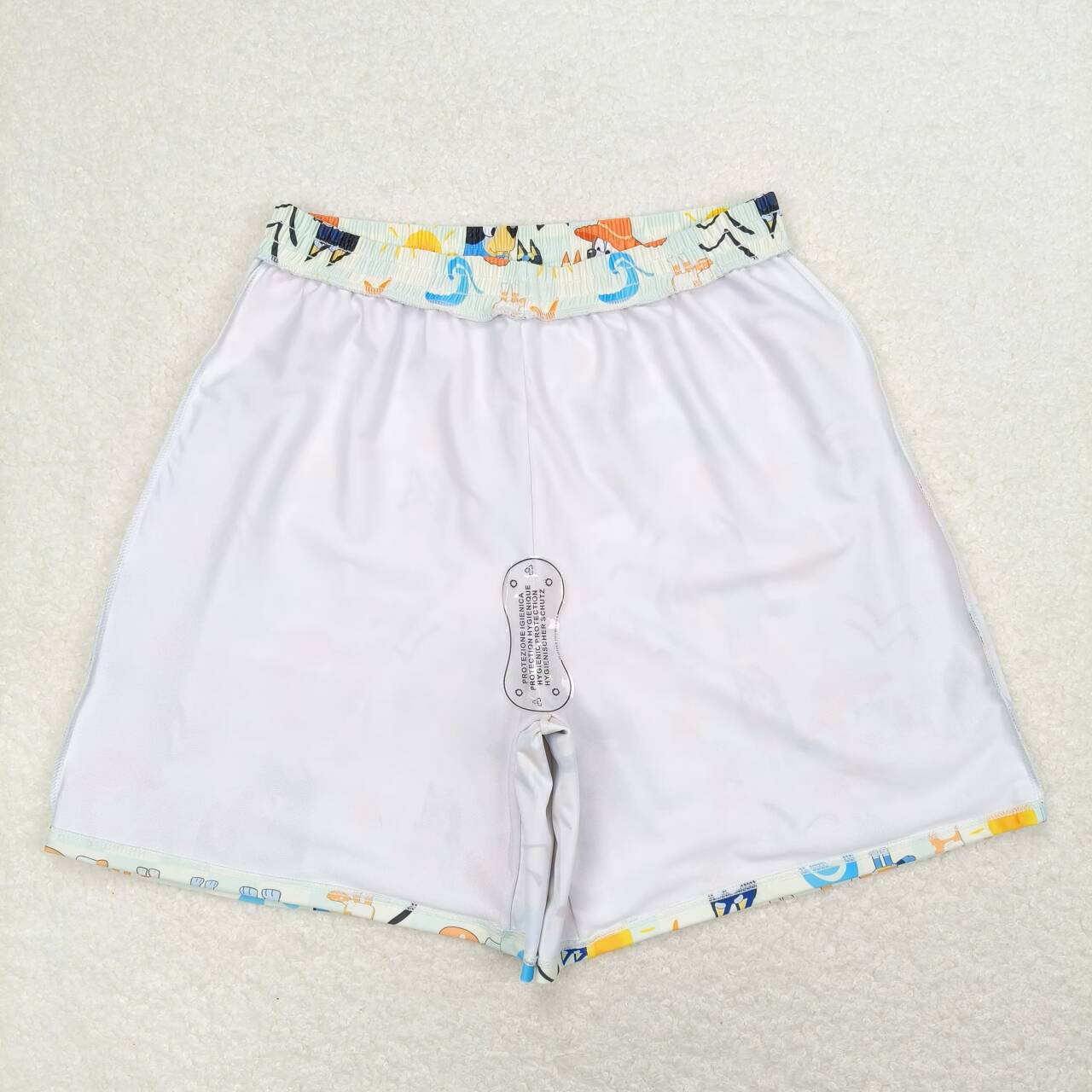 S0360 Adult male cartoon dog Sun light yellow swim trunks