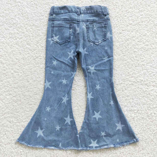 P0108 Denim Pants with Stars Blue